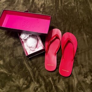 Tory Burch mini Red flip flop sandals women’s size 10